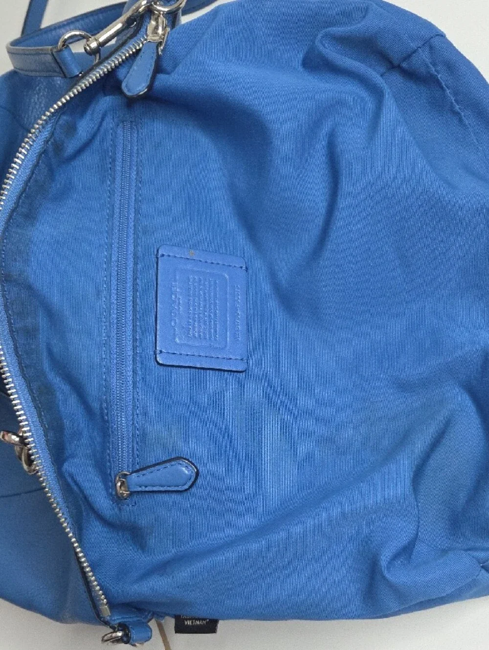 Coach Small Kelsey Cobalt Blue Pebbled Leather Shoulder Bag